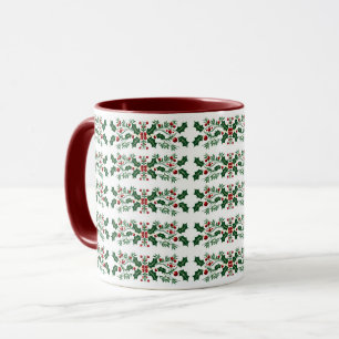Elegantes dekoratives botanisches Weihnachtsfest Tasse