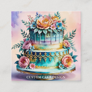 Elegantes Dekorieren von benutzerdefinierten Kuche Quadratische Visitenkarte