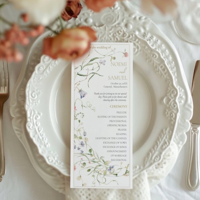 Elegantes Delicate Watercolor Wildblume Program (Von Creator hochgeladen)
