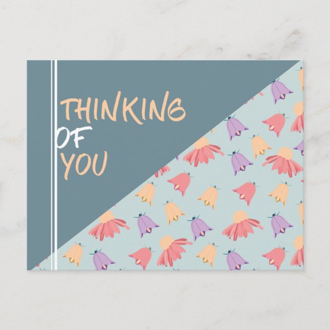 Elegantes Denken in grüne Blume Postkarte (Vorderseite)