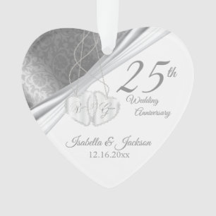 Elegantes Design - 25. Hochzeitstag Ornament