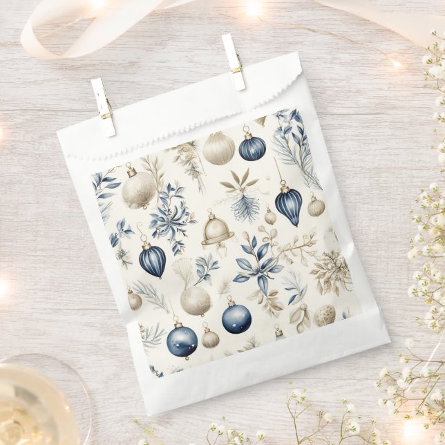 Elegantes Design Blue & Gold Weihnachtsschmuck Geschenktütchen (Ausgeschnitten)