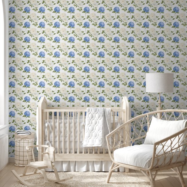 Elegantes Design der Blue Hydragea-Blume Tapete (Kinder)