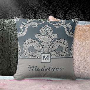 Elegantes Design der Damaskus-Monogramm Kissen