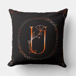 Elegantes Design der ersten U-Monogramm-Vorlage Kissen