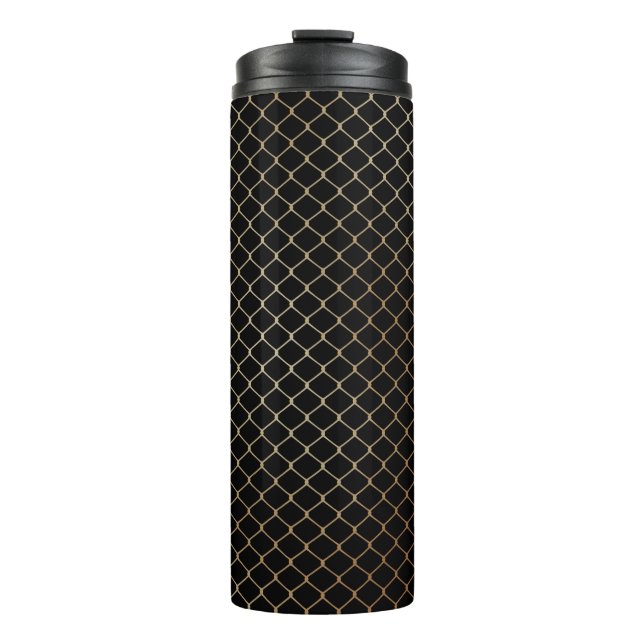 Elegantes Design der modernen Goldenen Zaun-Kette  Thermosbecher (Vorderseite)