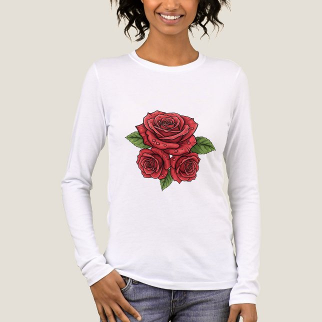 Elegantes Design der Rose Tri-Blend Shirt (Vorderseite)