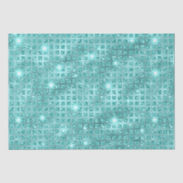 Elegantes Design des Blue Mosaic Metallic Glitzer Seidenpapier