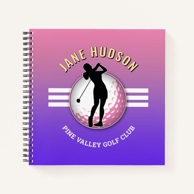 Elegantes Design für Frauen Golfer Notizbuch (Vorderseite)