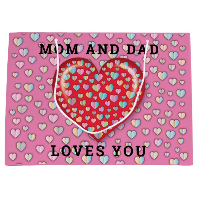 Elegantes Design für Minimalistische Liebe Große Geschenktüte (Vorderseite)