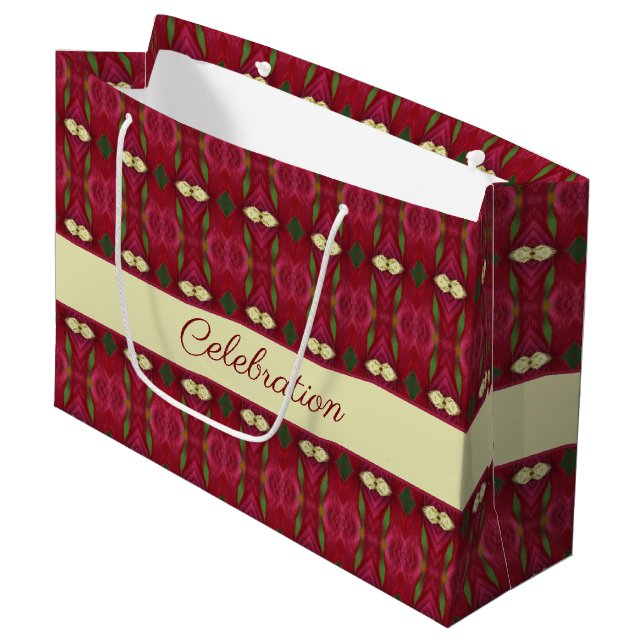 Elegantes Design Gemustert Große Geschenktüte (Vorderseite Schrägansicht)