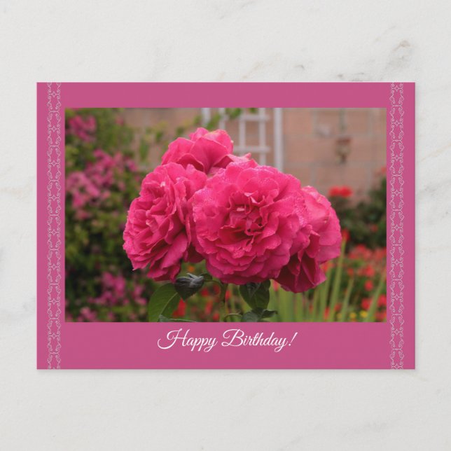 Elegantes Design Happy Birthday Card Postkarte (Vorderseite)