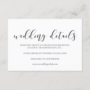 Elegantes Design Hochzeitskarte Begleitkarte