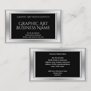 Elegantes Design Moderne Grafik Design Silver Blac Visitenkarte