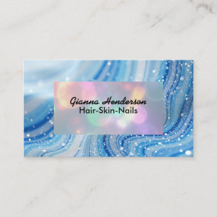 Elegantes Design und blaue Wellen Visitenkarte