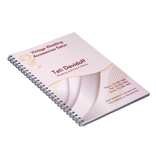 Elegantes Design Weichfarben Rosa Gold Notizblock (Rechte Seite)