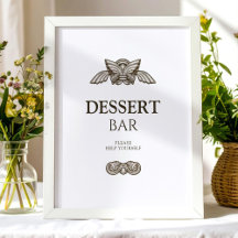 Elegantes Dessertbar-Tischschild mit Steinelemente