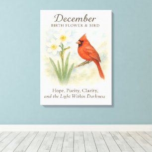 Elegantes Dezember-Schrift-Christen-Kardinal Leinwanddruck