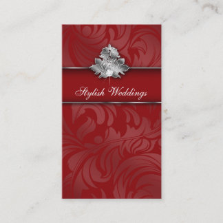 Elegantes Diamant-Logo-roter silbernes Visitenkarte