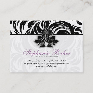Elegantes Diamant-Logo-Schwarz-weißer lila Visitenkarte