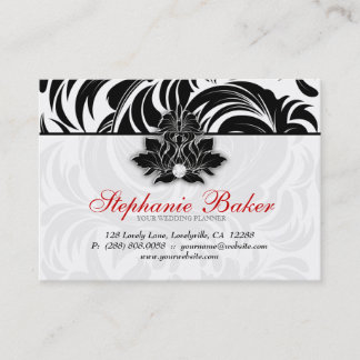Elegantes Diamant-Logo-Schwarz-weißer roter Visitenkarte
