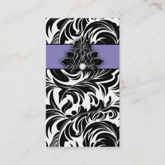 Elegantes Diamant-Logo-Schwarz-weißes Lila Visitenkarte