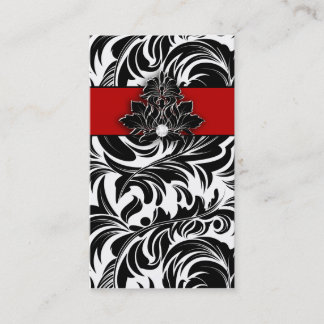 Elegantes Diamant-Logo-Schwarz-weißes Rot Visitenkarte