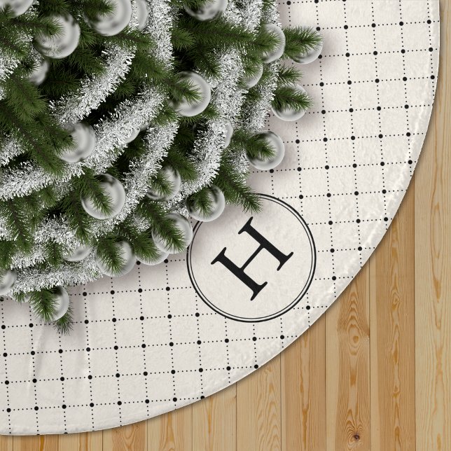 Elegantes Diamantmonogramm Leinenimitat Weihnachtsbaumdecke (Von Creator hochgeladen)
