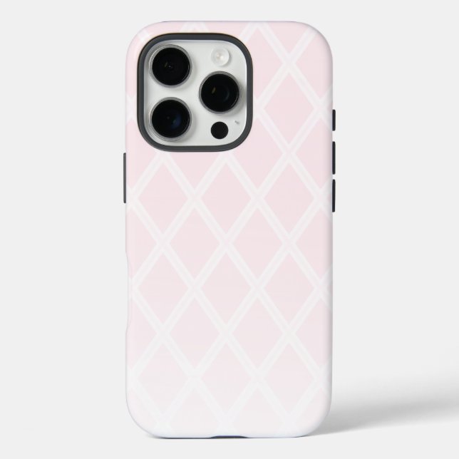 Elegantes Diamantmuster in Pastellrosa Ombre Case-Mate iPhone Hülle (Rückseite)