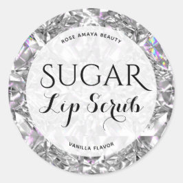 Elegantes Diamond Muster Sugar Lip Scrub Label Runder Aufkleber