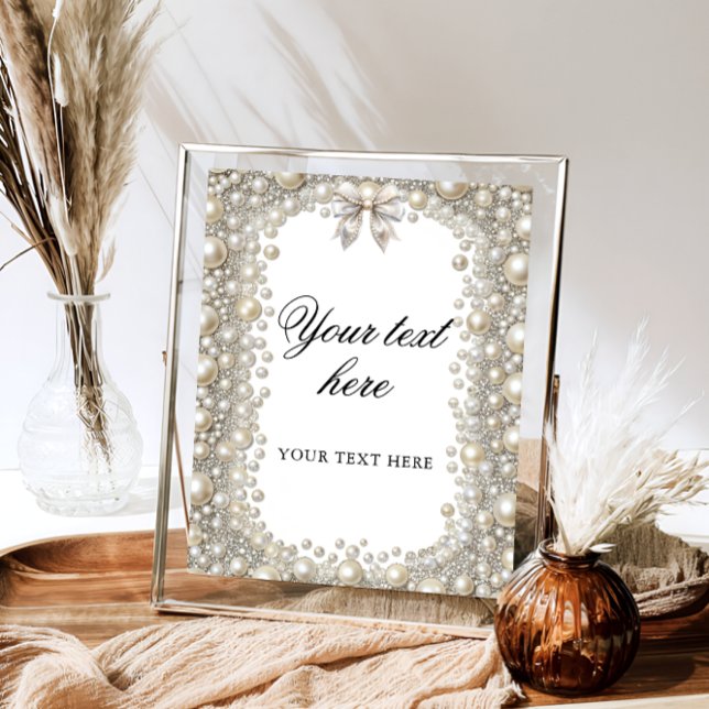 Elegantes Diamonds and Pearls Brautparty Custom Poster (Von Creator hochgeladen)