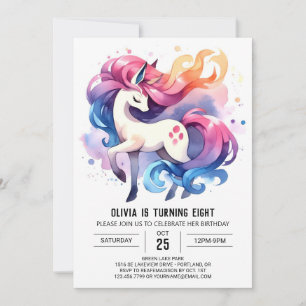 Elegantes digitales Pferd zum Geburtstag Einladung