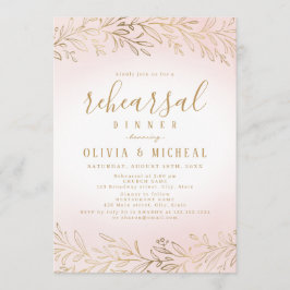 Elegantes Dinner mit botanischer Probe in Rosa Einladung