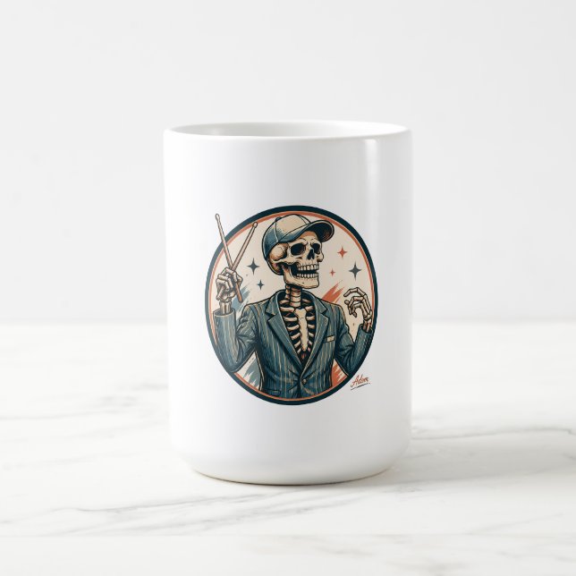 Elegantes Dirigenten-Skelett-Shirt Kaffeetasse (Mittel)