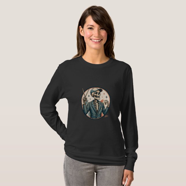 Elegantes Dirigenten-Skelett-Shirt T-Shirt (Vorne ganz)
