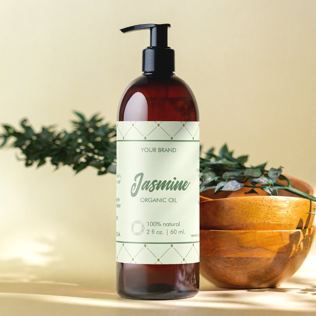 Elegantes DIY Cosmetic Flasche Label in Retro Gree Rechteckiger Aufkleber (Von Creator hochgeladen)