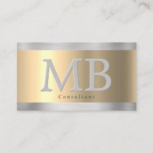 Elegantes DIY-Monogramm, Gelbgold & gebürsteter St Visitenkarte