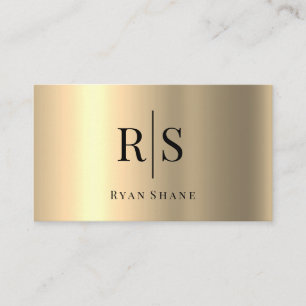 Elegantes DIY schwarzes Monogramm & Name, Gelbgold Visitenkarte