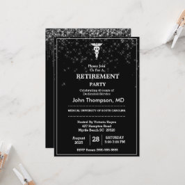 Elegantes Doctor Retirement Party String Lights Einladung