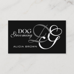 Elegantes Dog Grooming Business Card Monogramm Visitenkarte
