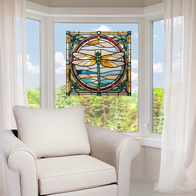 Elegantes Dragonfly-Imitat aus festem Glas Fensteraufkleber (Von Creator hochgeladen)