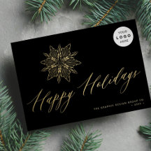 Elegantes Drehbuch Gold Snowflake LOGO Geschäft