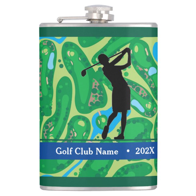 Elegantes Drehbuch Golf League Flask für Frauen -  Flachmann (Vorderseite)