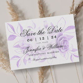 Elegantes Drehbuch Romantische Hochzeit Lila Save The Date