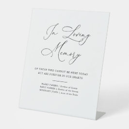 elegantes Drehbuch Schwarz-Weiß-Gedenkzeichen Sockelschild