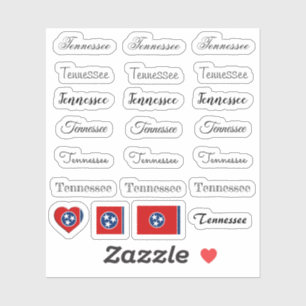 Elegantes Drehbuch Tennessee & Flag USA /name Set Aufkleber
