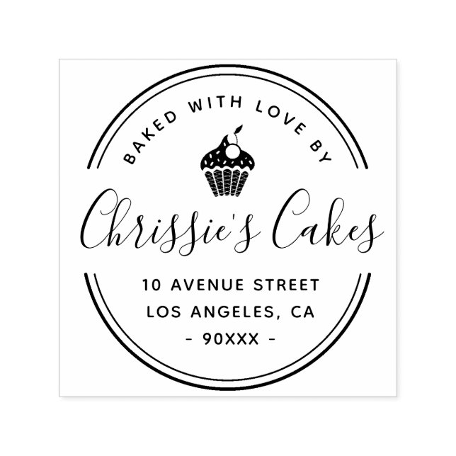 Elegantes Drehbuch- und Brotgeschäft Permastempel (Design)