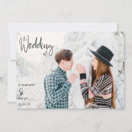 elegantes Drehbuch zur Hochzeit von Fotos Einladung