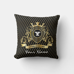 Elegantes Drehkissen mit Gold Monogram Kissen