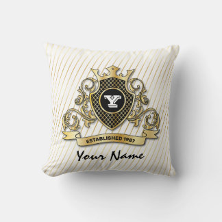 Elegantes Drehkissen mit Gold Monogram Kissen